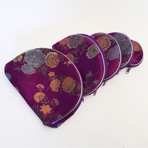 5pc Chinese Silk Cosmetic Travel Bags